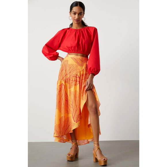 Anthropologie Hutch Printed Wrap Maxi Skirt - New XL - Picture 1 of 5
